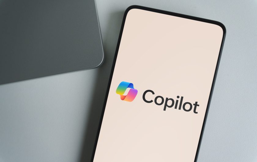 A smartphone displaying the Microsoft Copilot logo. January 8, 2025