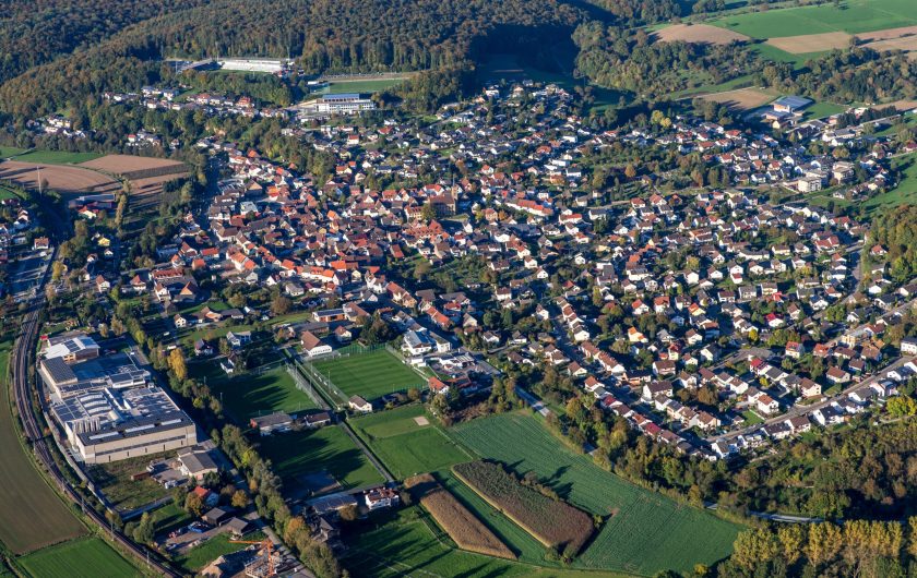 Aerial view of Hoffenheim Germany