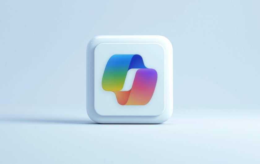 Microsoft Copilot chatbot app 3d white icon on a pale blue background